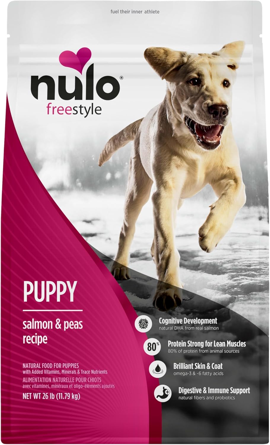 Nulo Freestyle Dry Puppy Food - Salmon & Peas, Premium Grain Free Dog Food for Puppies, Natural, High Protein Kibble with DHA, Omega 3 & Probiotics