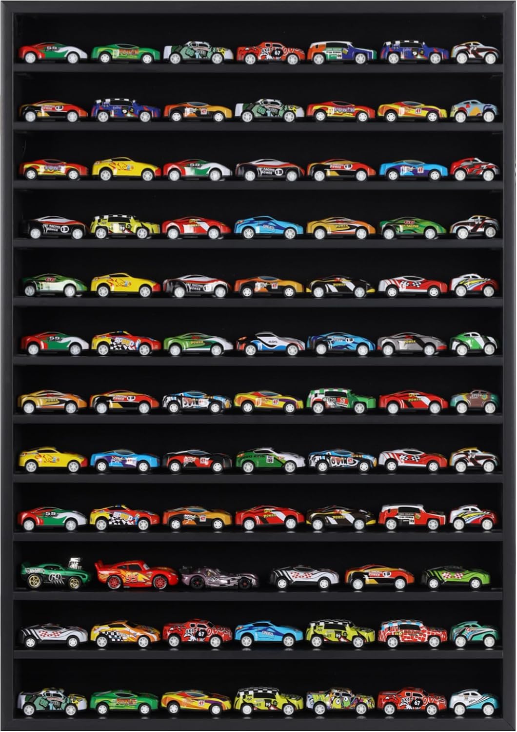 DisplayGifts Open Front Hot 1:64 Scale Toy Cars Wheels Matchbox Display Case Die-cast Model Cars Storage Cabinet - NO Door Cover in The Front
