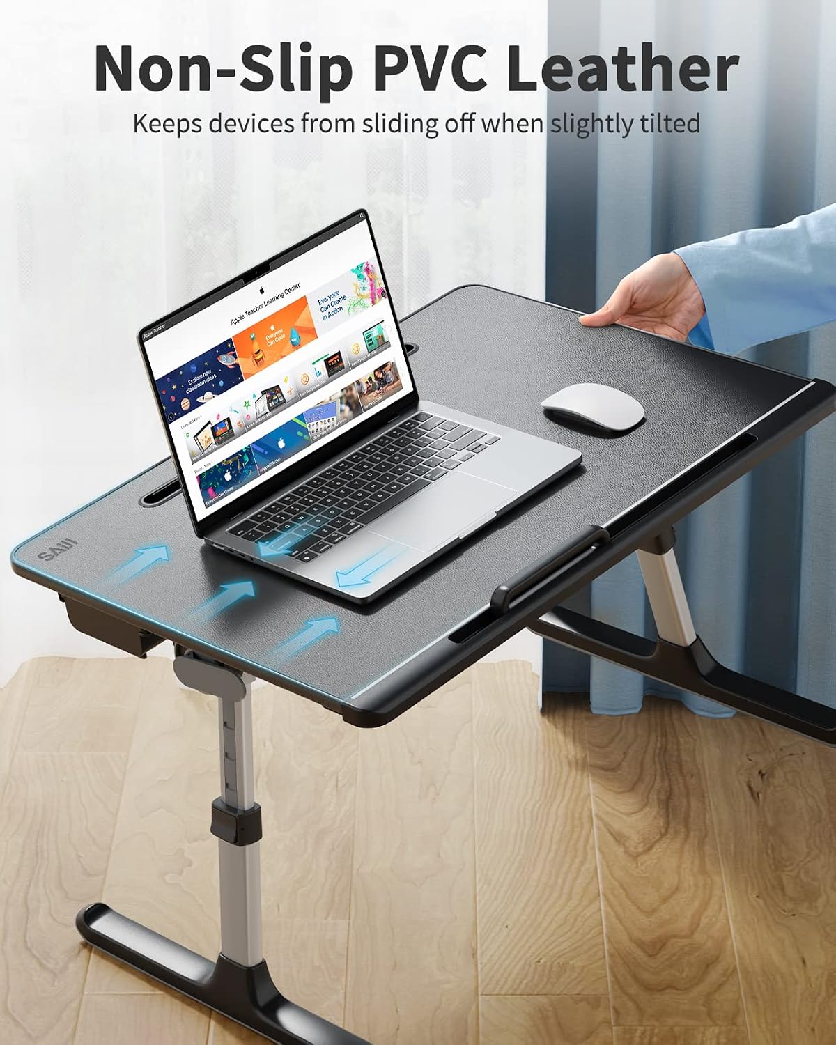 Laptop Lap Desk for Bed, SAIJI X-Large Adjustable Laptop Table