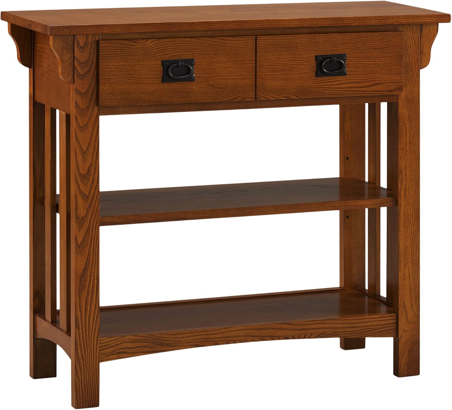Leick Home Mission Corner Bookcase, 36", Mission Oak | Adjustable Shelves, Freestanding, Traditional, Wood, Furniture, 82263