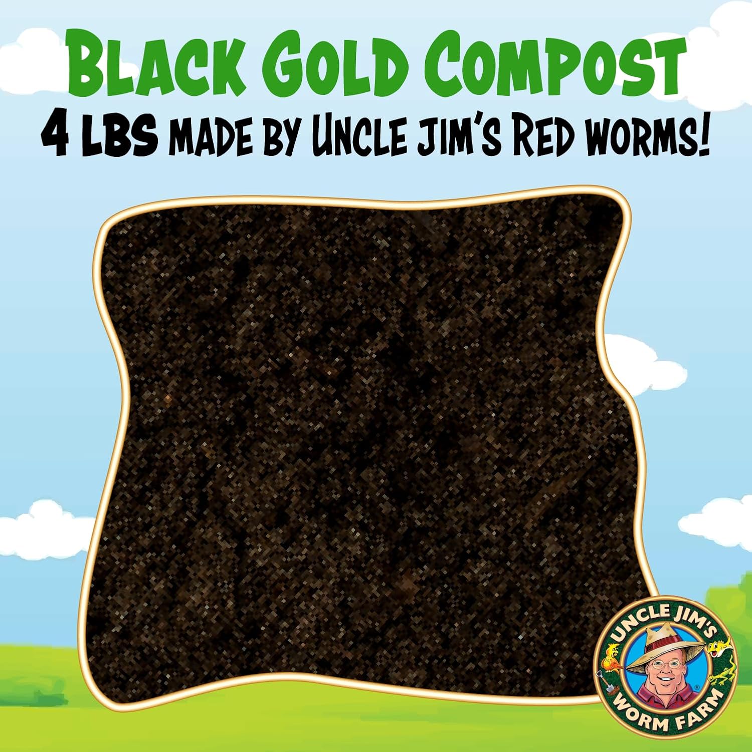 Uncle Jim's Worm Farm Black Gold Worm Castings Compost Fertilizer for Garden Soil | Red Wriggler Earthworm Casting Organic Fertilizer for Plants