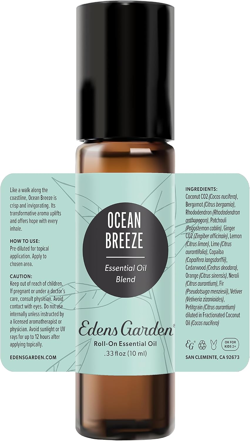 Edens Garden Beach House 100% Pure Essential Oil Blend Roll-On (.33 fl oz)