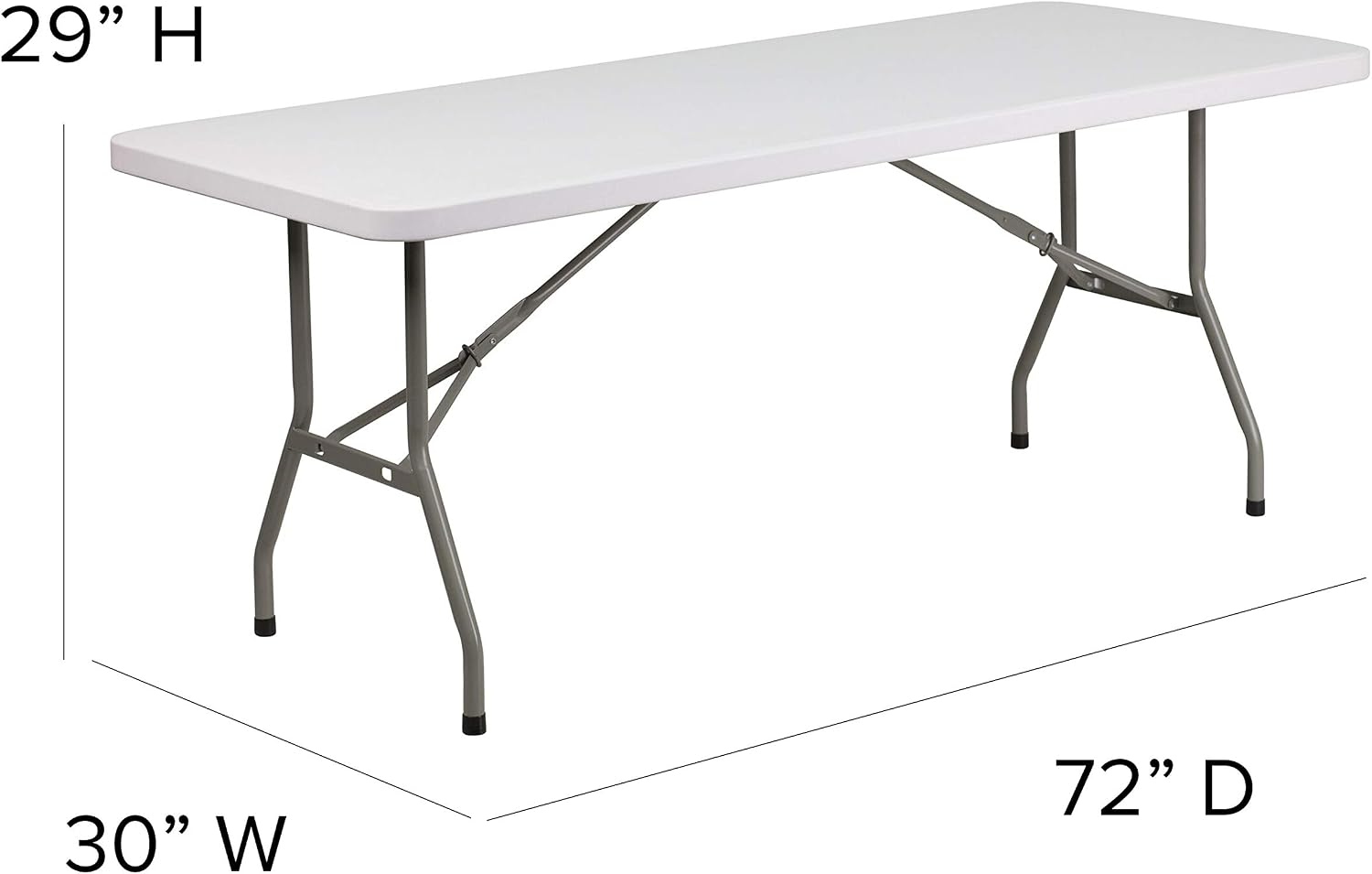 Flash Furniture 5-Foot Granite White Plastic Folding Table | Lightweight, Easy Storage, Commercial Grade