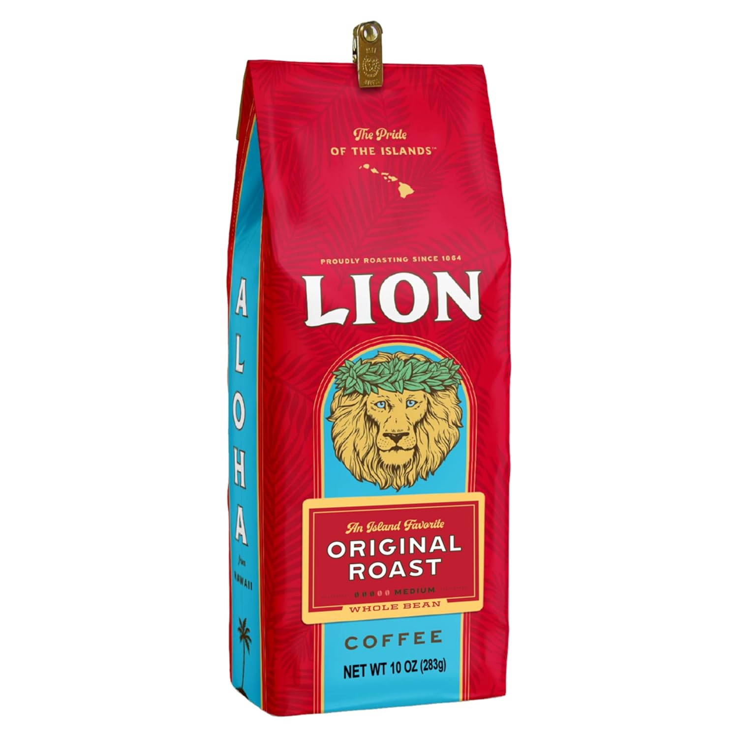 Lion Coffee 24K Gold Roast 100% Kona Whole Bean Coffee, Medium-Light Roast, A Taste of Aloha - 7 Ounce Bag
