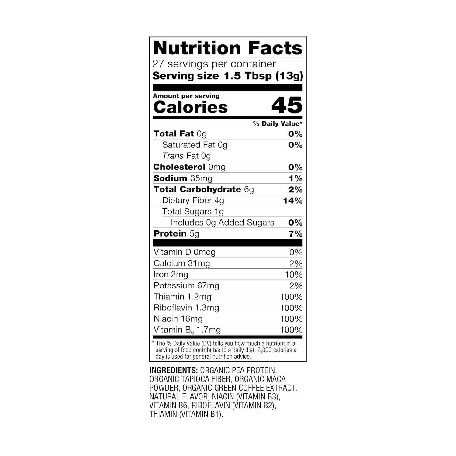 BetterBody Foods Organic Energy Blend Powder 12.7 Oz, Green Coffee & Maca