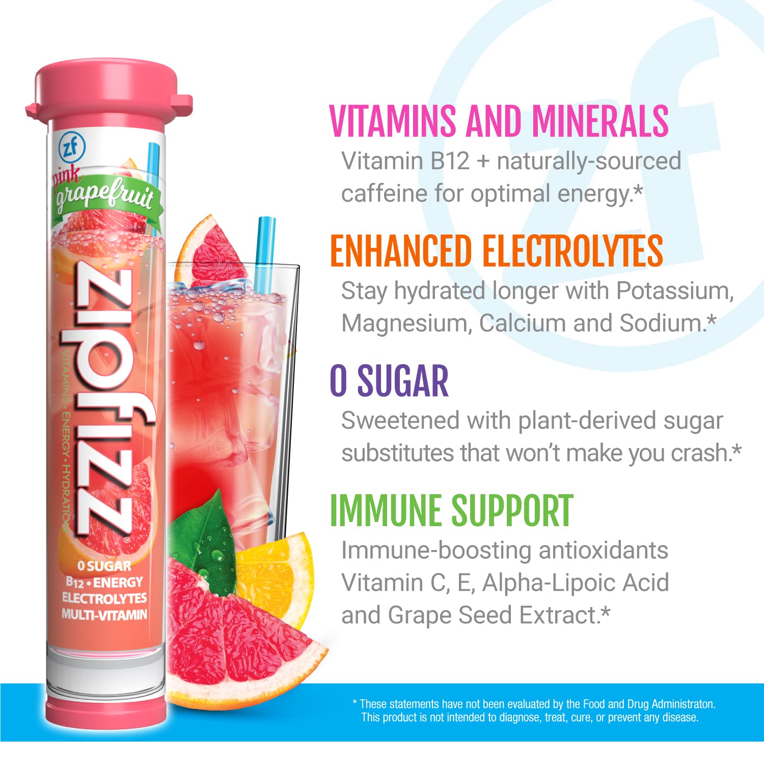 Zipfizz Energy Drink Powder, 20 Pack B12 Electrolyte - Pink Lemonade | Hydration tubes with vitamin drink benefits, 100mg caffeine, B12, electrolytes, & no artificial sugar for active lifestyle