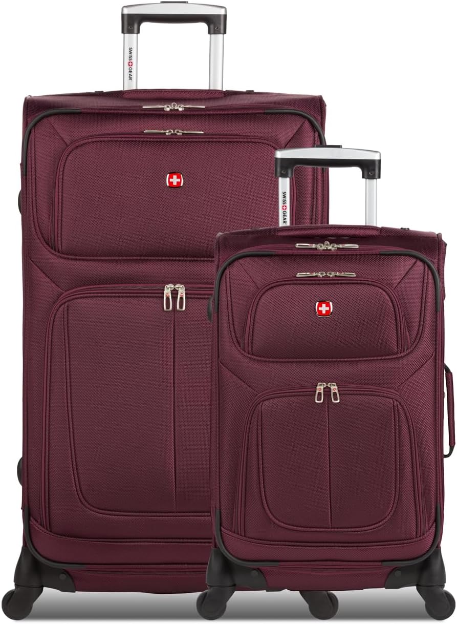 SWISSGEAR Sion Carry-On Spinner Luggage, Softside Expandable, Lightweight Suitcase, Dark Grey, 22.75-Inch