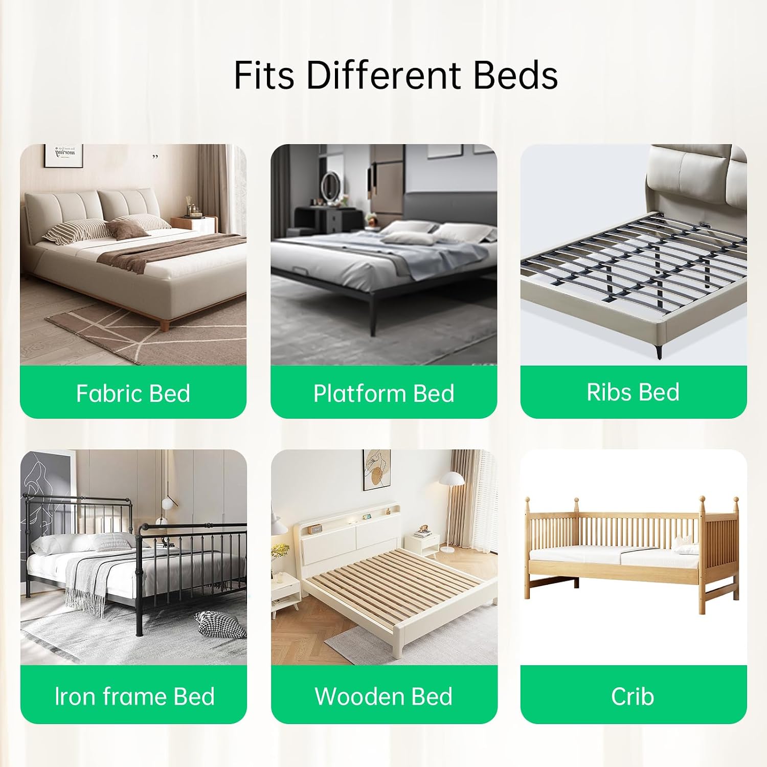 UPGOGO Folding Bed Rail for Toddlers, White, 71" L x 23.6" H | U-shaped base，Reinforced Anchors, Built-in Sponge , Secure lock