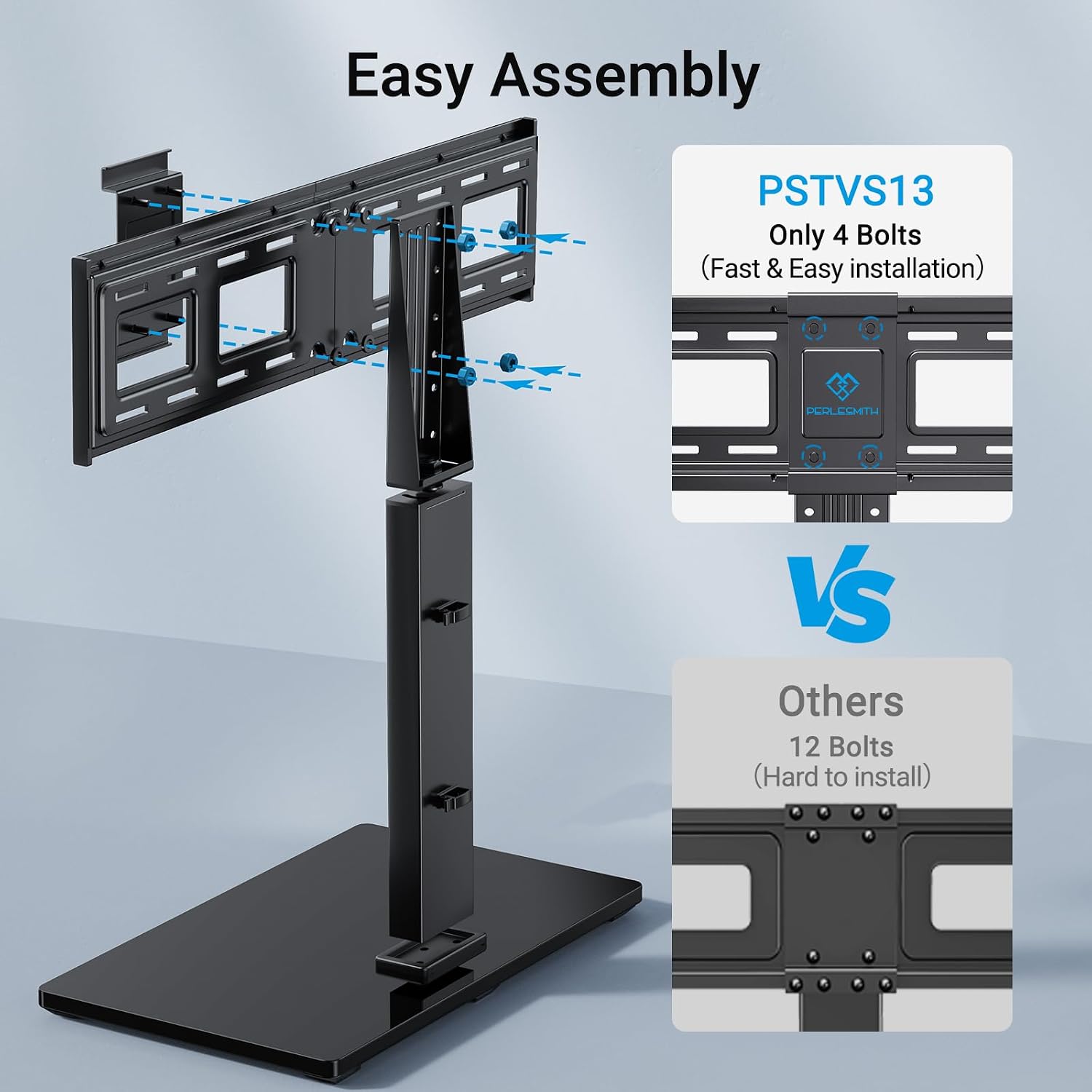 PERLESMITH Universal TV Stand Legs for 37-78 inch TVs to 99lbs with Mount