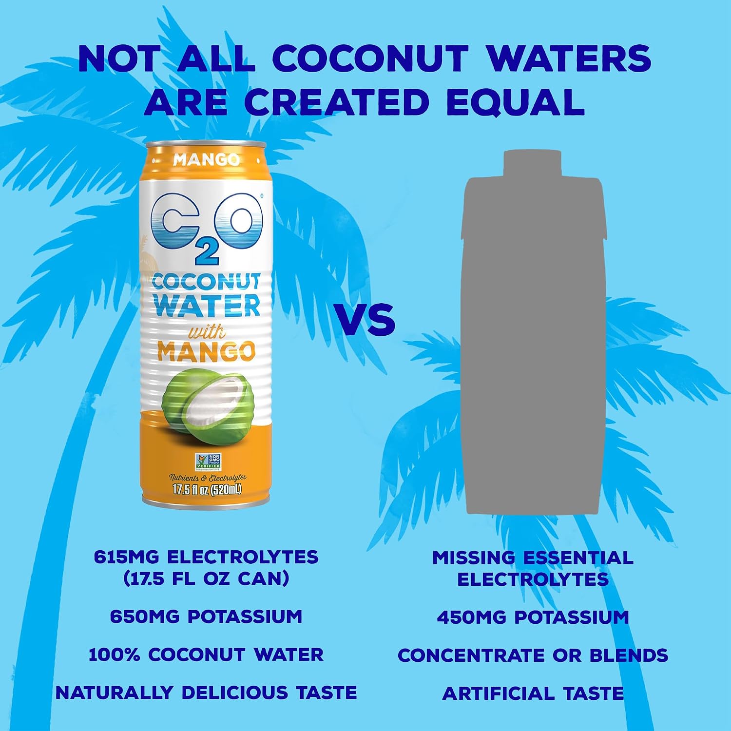 C2O - Coconut Water with Pineapple (12 Pack) - Made with Fresh Coconut Water - Plant Based - Non GMO - Canned Water - Natural Hydration, Essential Electrolytes, & Potassium - 12 Cans, 17.5 FL OZ