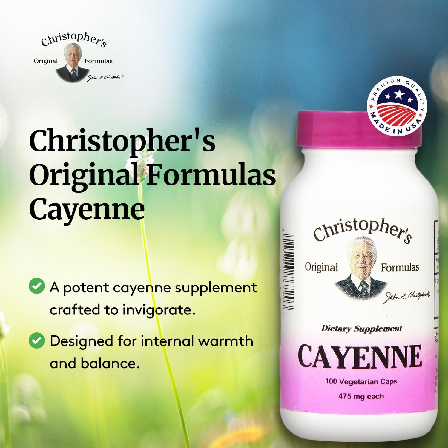 Christopher's Original Formulas Cayenne Formula, Natural Herbal Supplement, 100 Caps
