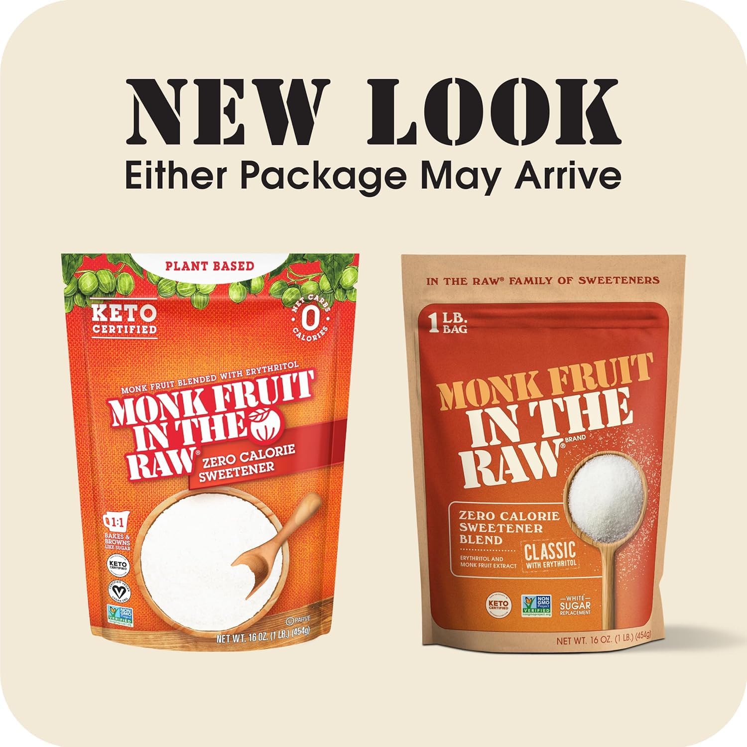 Monk Fruit In The Raw, Sweetener Bag, 1 LB