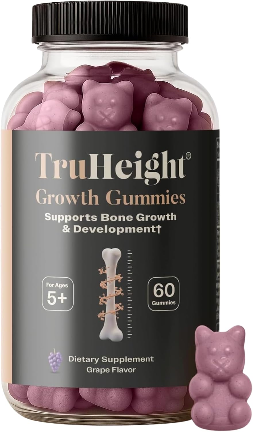 TruHeight Growth Gummies (Watermelon) Tall Nutrition for Natural Growth Supplement for Kids & Teens - Vitamin D, K, Calcium & Ashwagandha