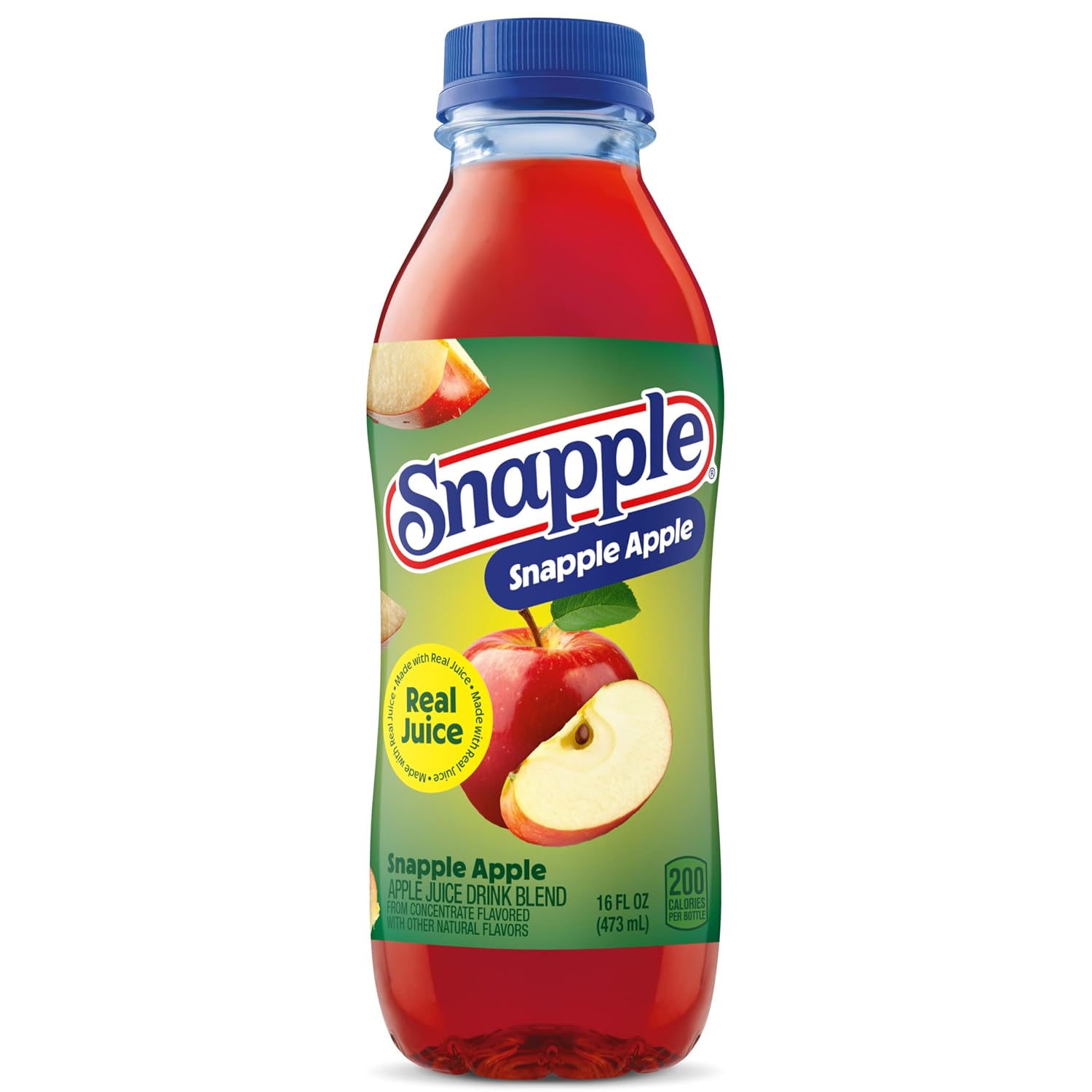 Snapple Apple Juice Drink, 16 Fl Oz Recycled Plastic Bottle, All Natural, No Artificial Flavors Or Sweeteners, Gluten-free, Contains 10% Real Juice 12 Pack