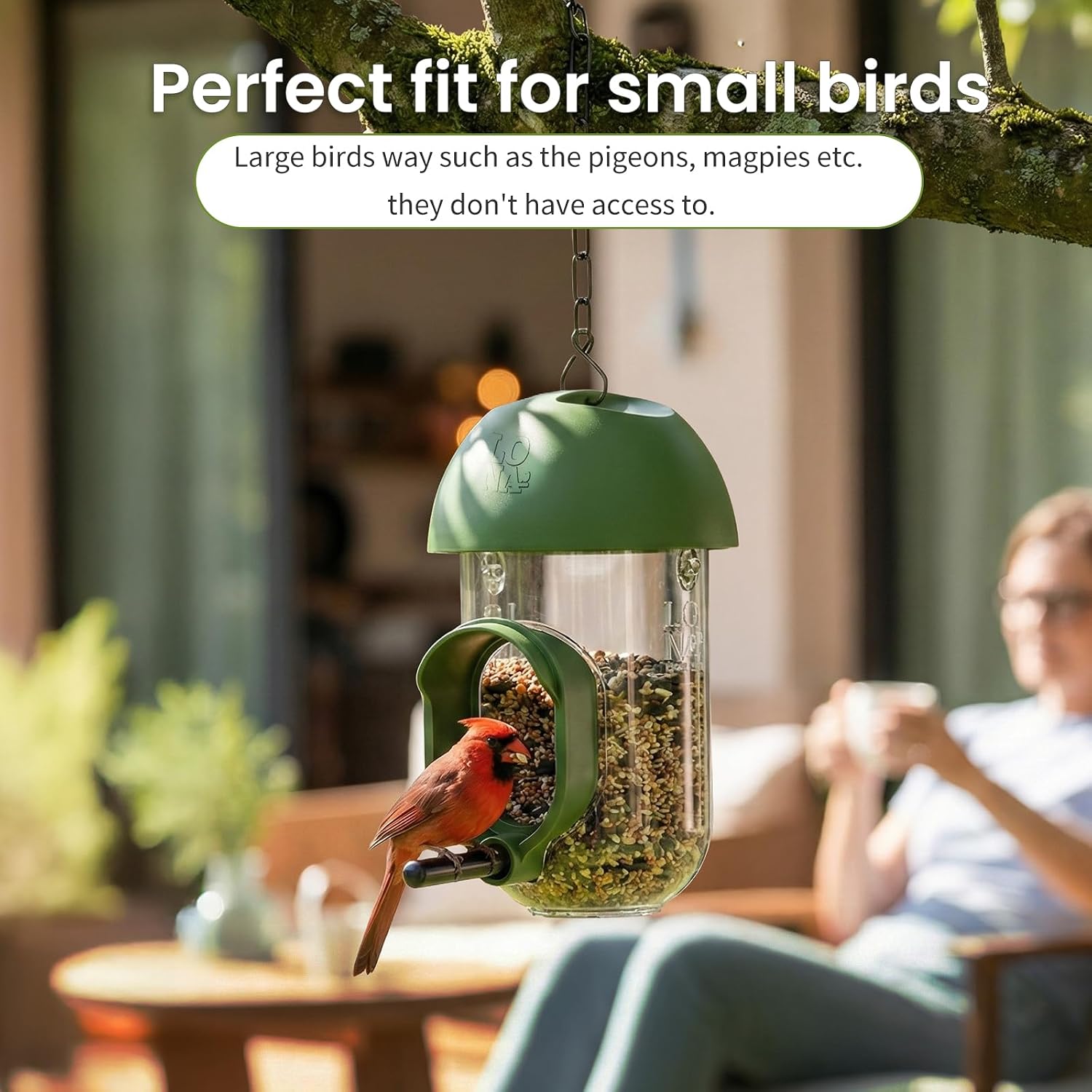LONA Bird Feeders for Outdoors, Tube Feeder Weatherproof with Multiple Hanging Methods, Wild Bird Feeding Silo for Outside, 3 Port