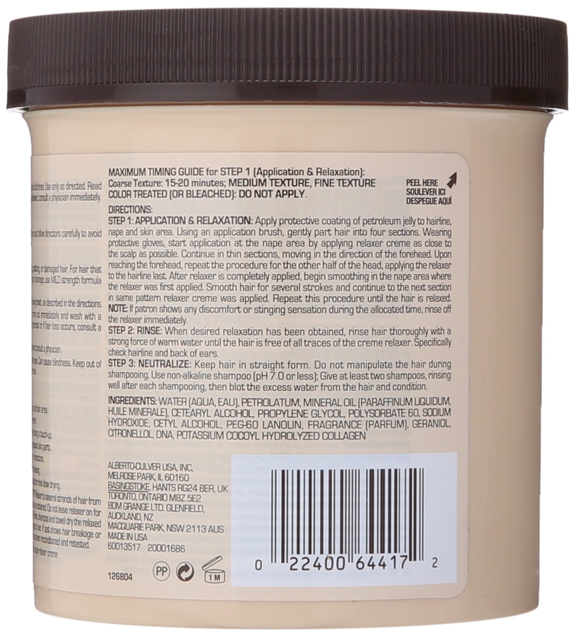 TCB No Base Hair Relaxer Creme, Super, 15 Ounce