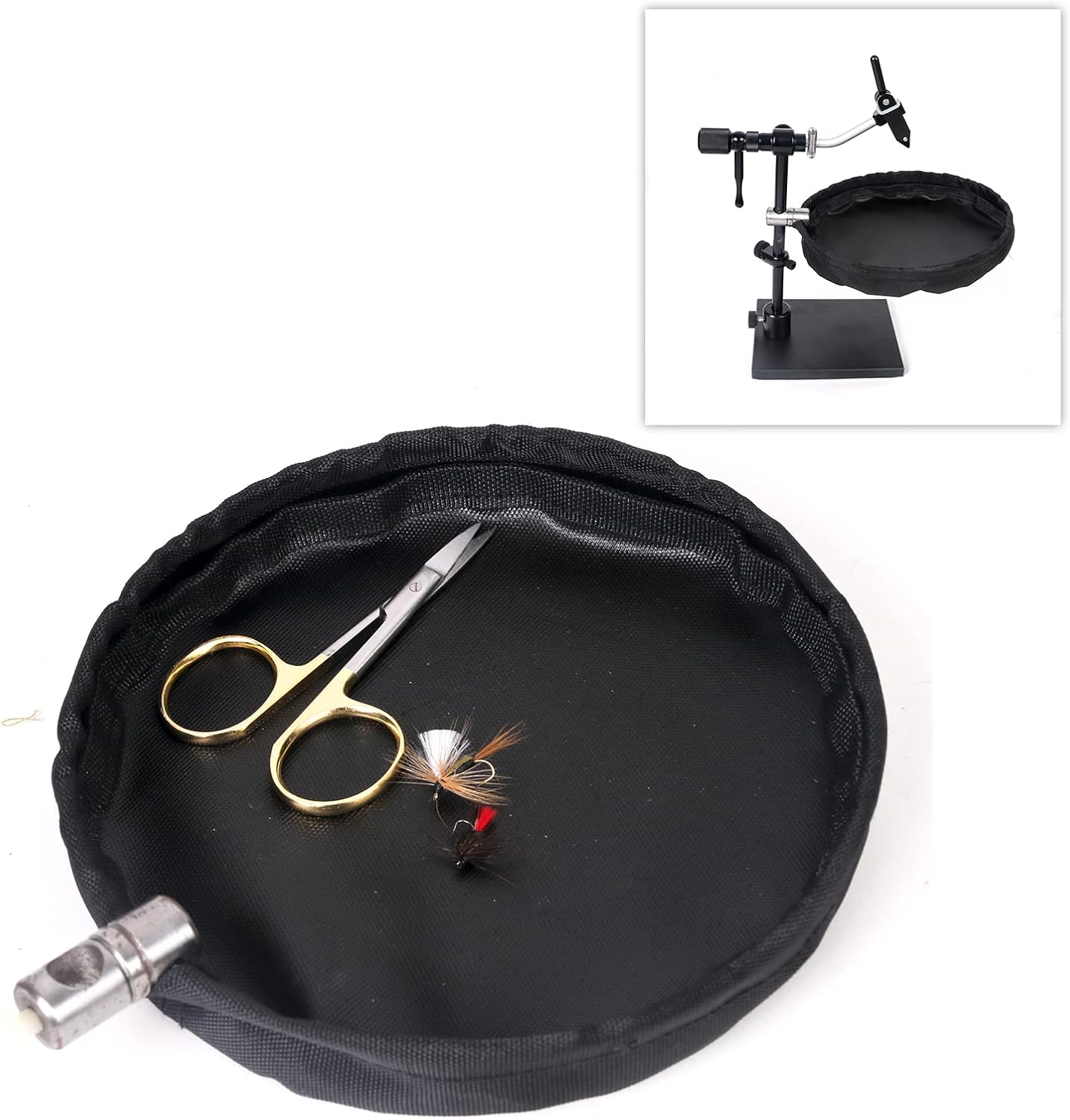 M MAXIMUMCATCH Maxcatch Fly Tying Waste Basket with Magnetic Quick Release- Fits Most Fly Tying Vises for Easy Cleanup
