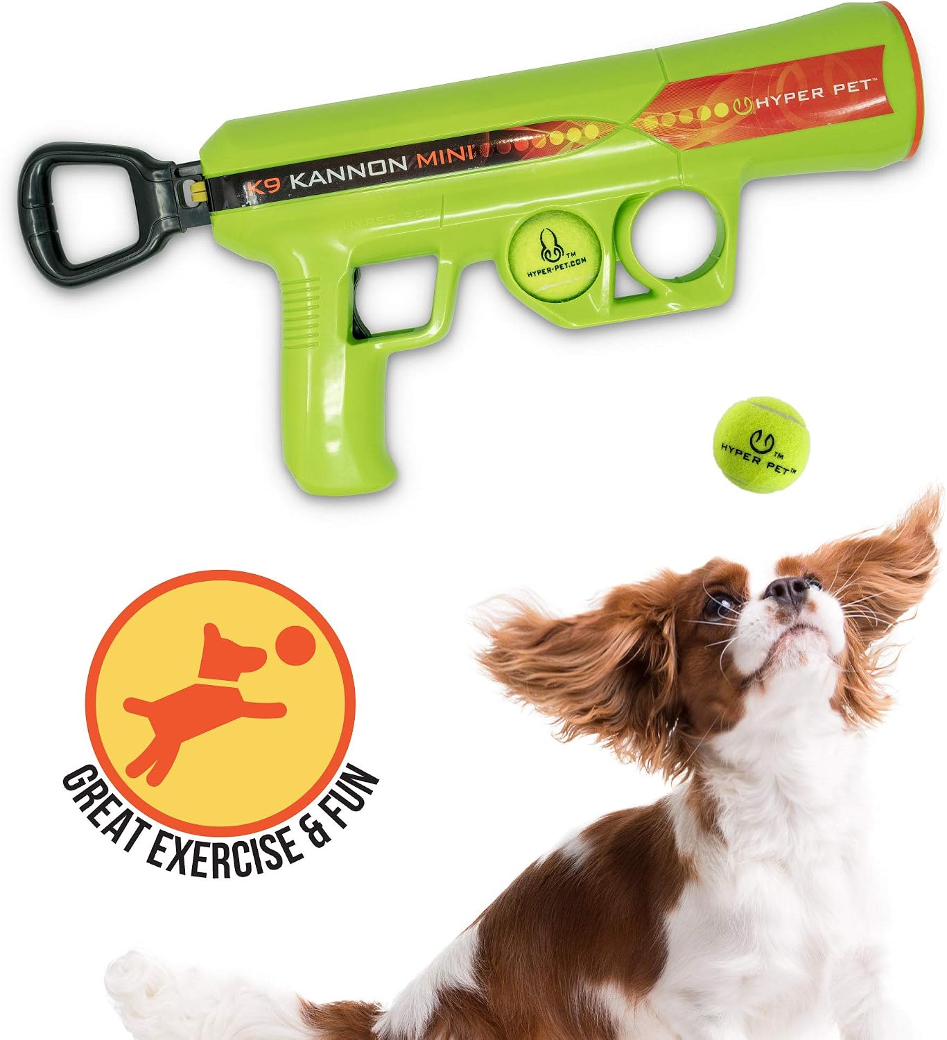 Hyper Pet GoDogGo Fetch Machine Dog Ball Launcher & Automatic Ball Launcher for Dogs With Five 2.5" Balls for Dogs 20-60 Pounds