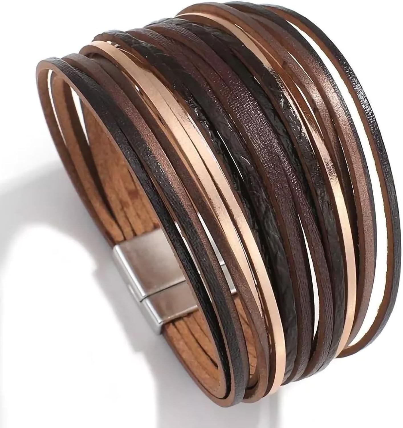Fesciory Leather Wrap Bracelets for Women, Boho Western Layered Jewelry