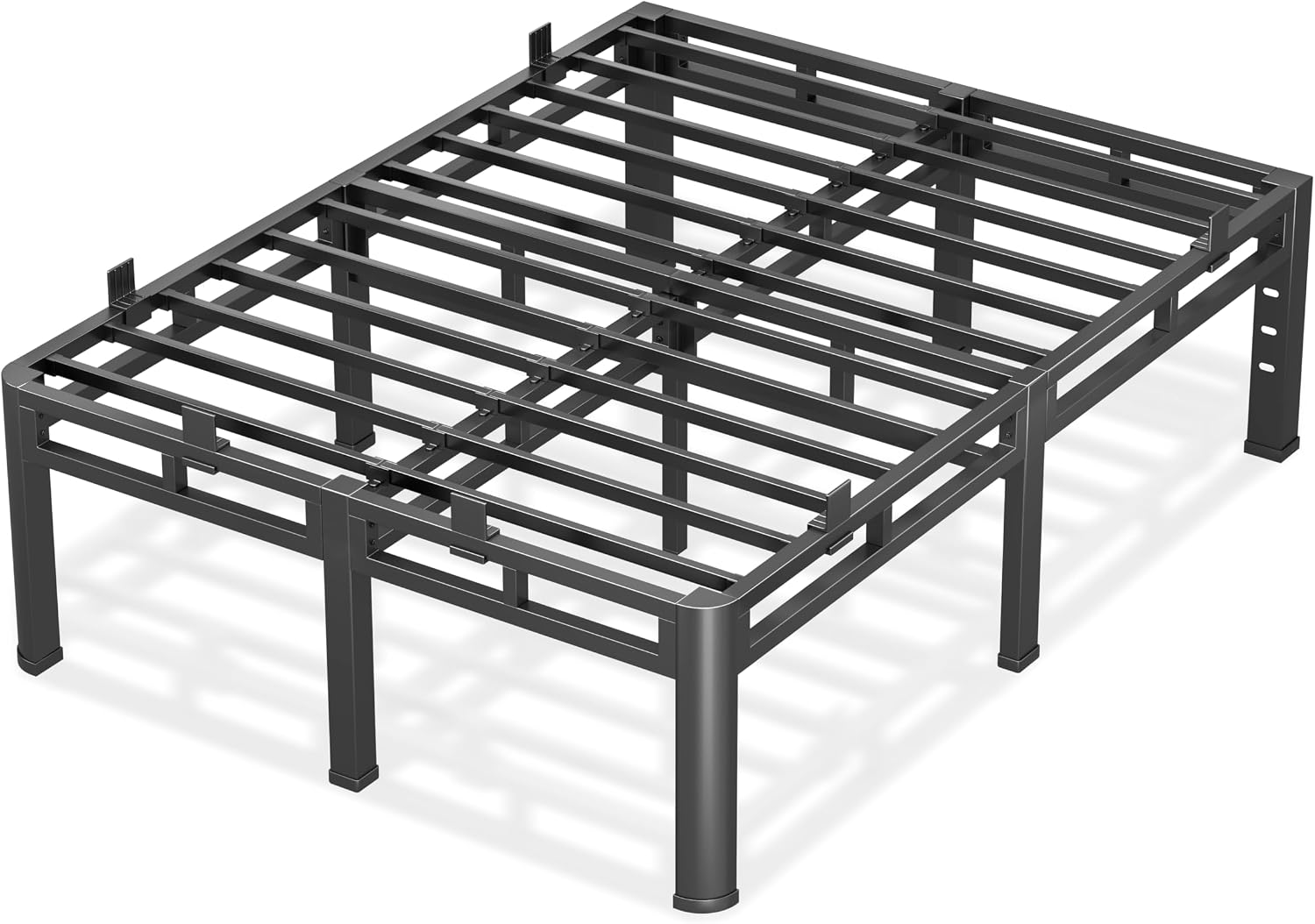 20 Inch Queen Size Bed Frame,Double Layer Heavy Duty Metal Platform Tall | Easy Assembly,Noise Free,2in1 Base,4000lbs Capacity,6 Mattress Stoppers,Round Corner Legs,16"Storage Space,Headboard Holes