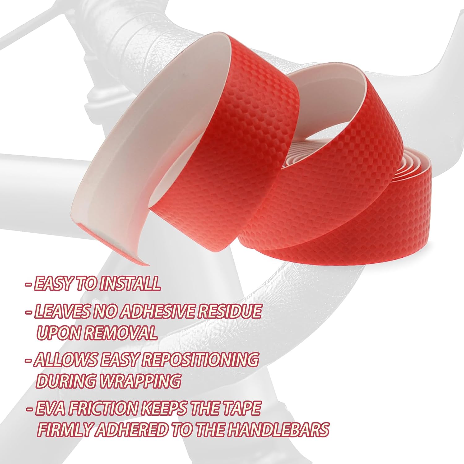 KINGOU Carbon Fiber PU Leather Road Bike Handlebar Tape Bar Tapes - 2PCS Per Set