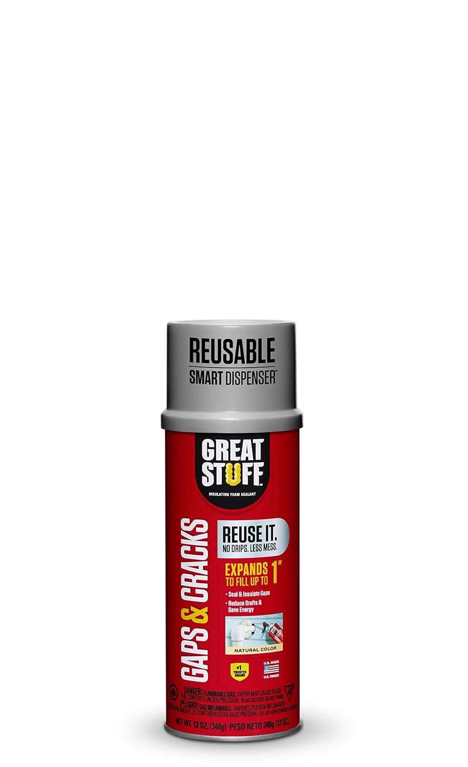 Great Stuff 99108824 Smart Dispenser Gaps & Cracks, Cream, 12 Ounce