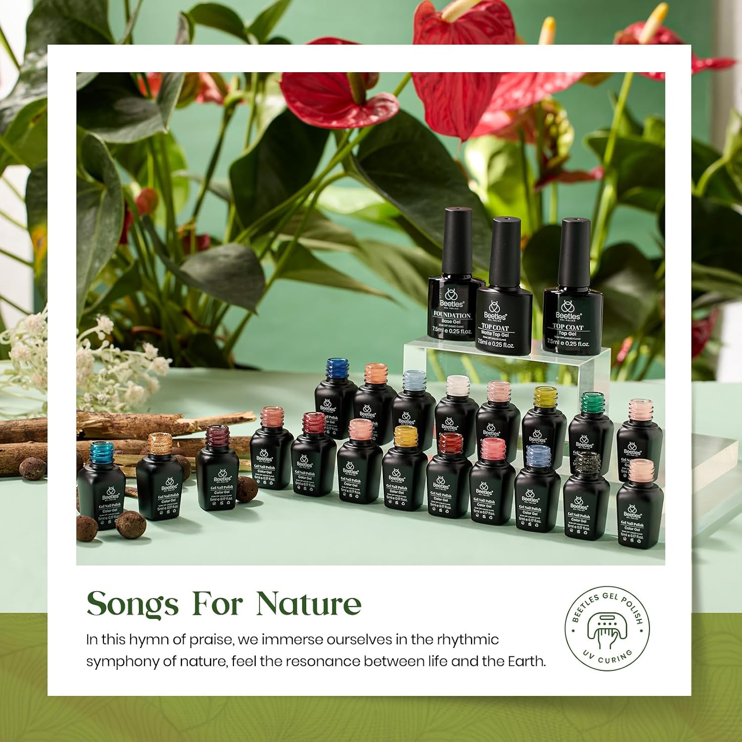 Beetles Gel Nail Polish Set with Base Glossy Matte Top Coat Macaron Gel