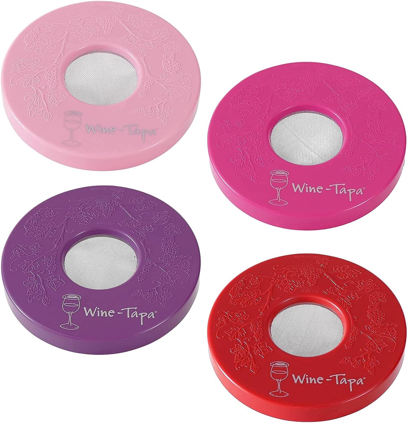 Drinking Glass Covers- Keep Bugs Away from Wine Glasses Outdoors - Use as Cover for Coffee Mugs, Soda Cans, and Drinking Glasses, set of 4 No Spill Drink Covers -Fresco Set