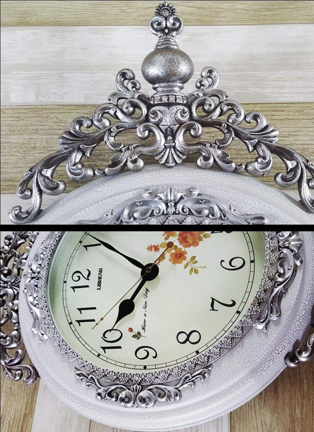 SHISEDECO 29.5" Large Vintage Antique Grandfather Pendulum Wall Clock, Blue