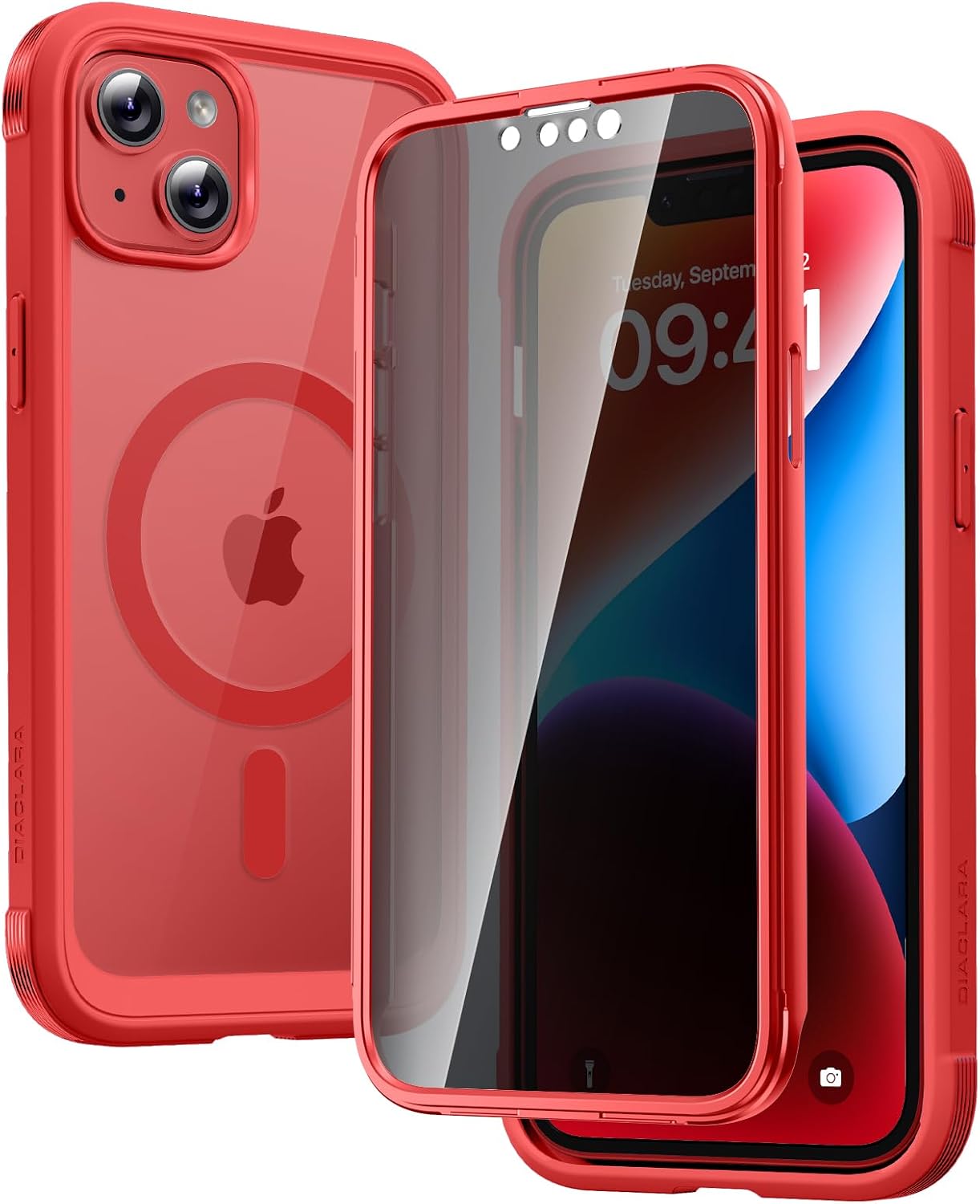 Diaclara Designed for iPhone 12 Mini Case, Full Body Rugged with Built-in Touch Sensitive Anti-Scratch Screen Protector