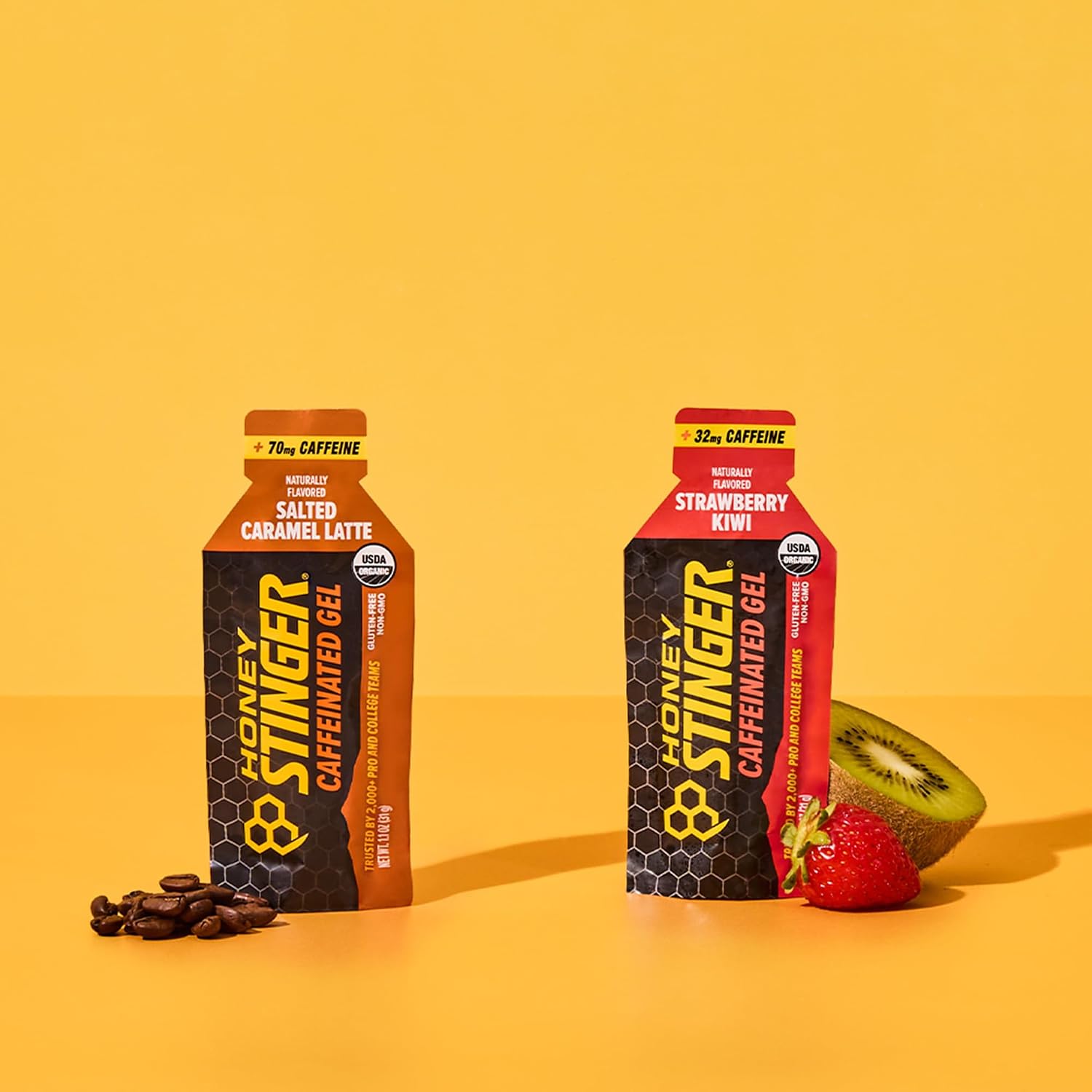 Honey Stinger Gold Energy Gel, Gluten Free & Caffeine Free, for Exercise, Running and Performance, Sports Nutrition for Home & Gym, Pre and Mid Workout, 24 Pack, 26.4 Ounce | sports-nutrition-endurance-and-energy-chews