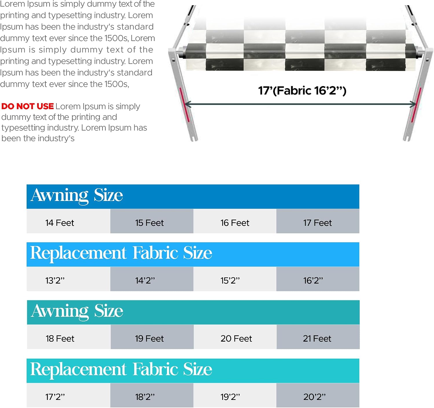 SunWave Premium Vinyl RV Canopy | Awning Fabric Replacement (20', Grey Fade)