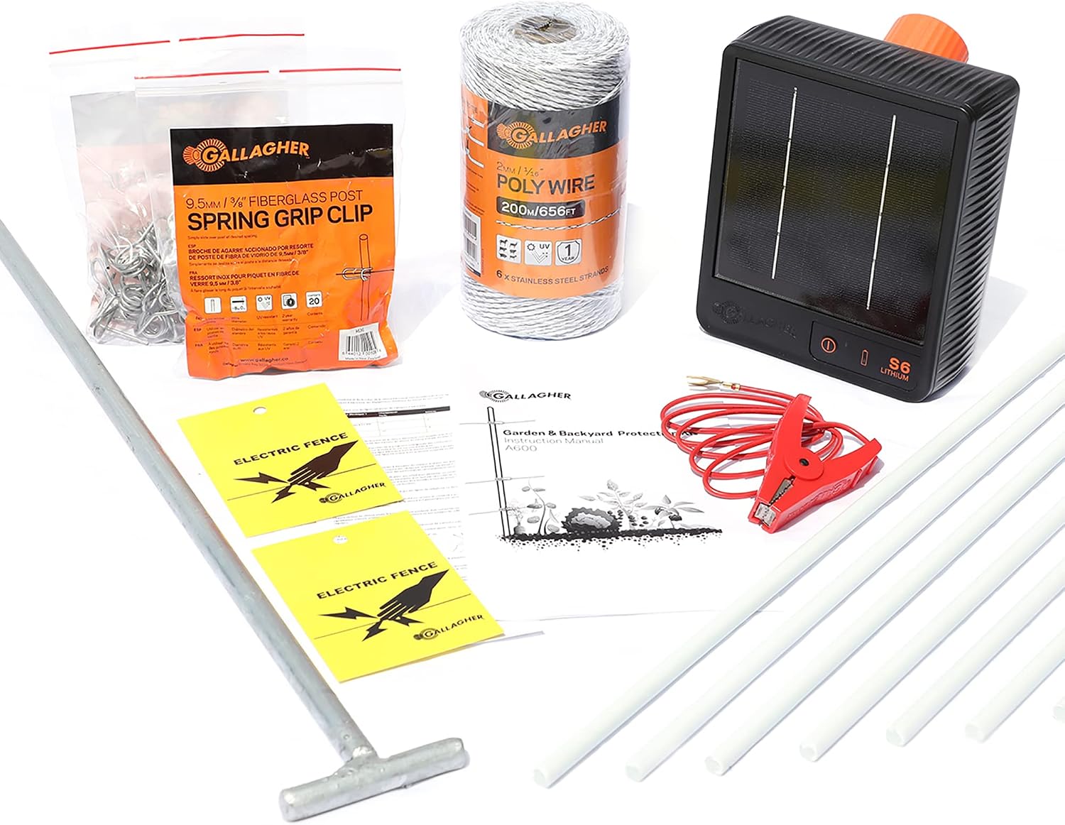 Gallagher Garden & Backyard Pet Protection Kit | Solar Electric Fence Kit for Deer, Rabbits