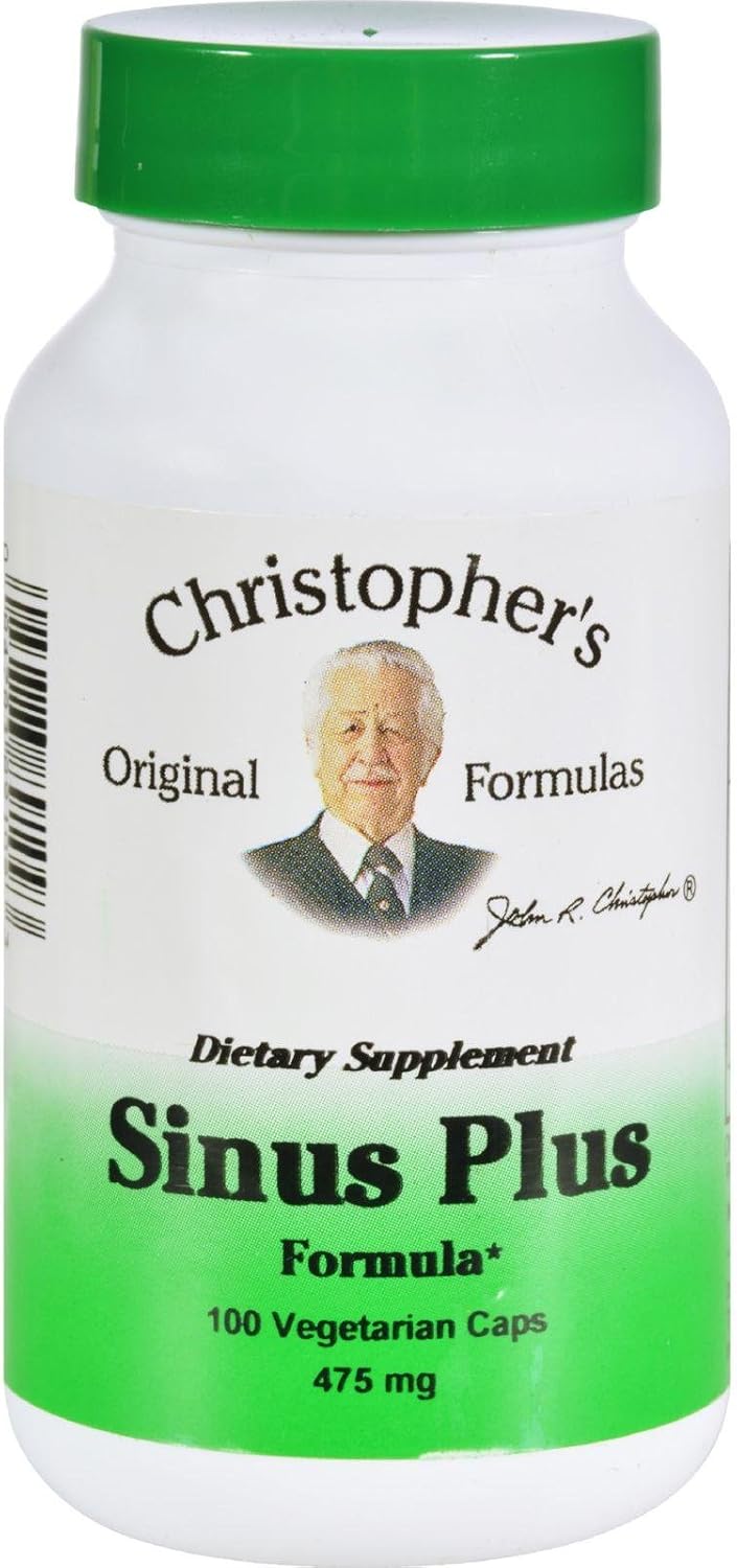 Christopher's Original Formulas Sinus Plus, Sinus Support Capsules, Whole Herb Synergistic Blend, 100 Count