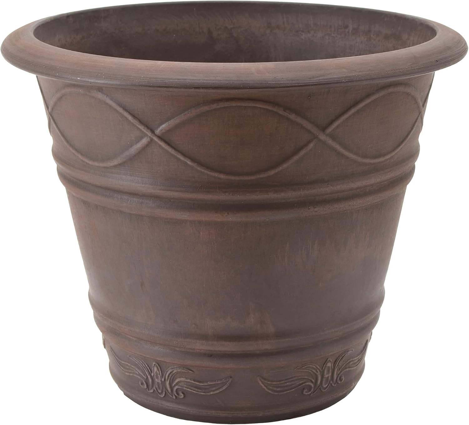 PSW Pot Collection Western Weave Planter Pot for Indoor and Outdoor Plants and Gardens, 14.5-inch, Taupe