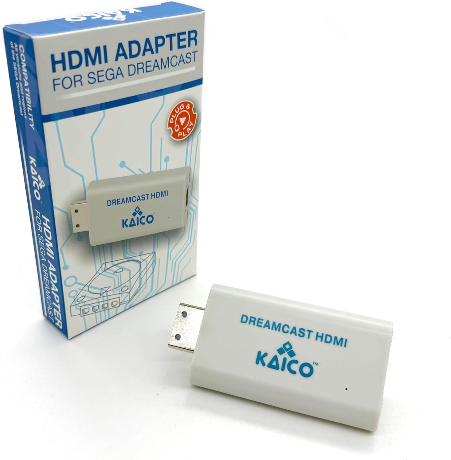 Kaico Dreamcast HDMI Adapter, Plug & Play Converter with VGA & RGBS Support | Supports VGA and RGBS output for Dreamcast games across all regions