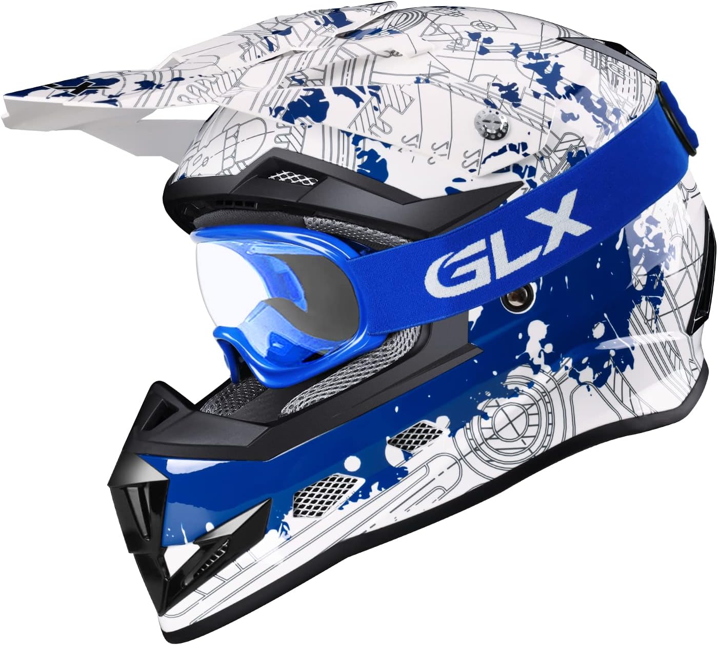 GLX GX623 Youth ATV & Dirt Bike Helmet Combo, DOT | Adult-Level Safety for Kids: Premium, full-grown protection engineered into a comfortable, youth-sized package