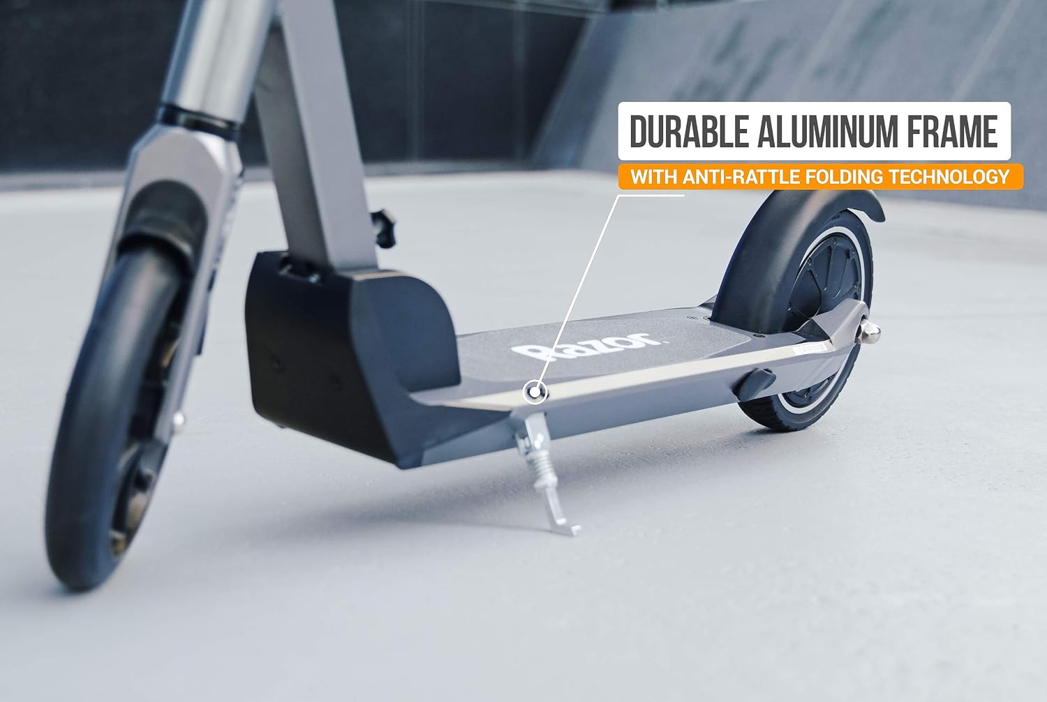 Razor E Prime Adult Electric Scooter - Up to 15 mph, 8" Airless Flat-free Tires, Rear Wheel Drive, 250W Brushless Hub Motor