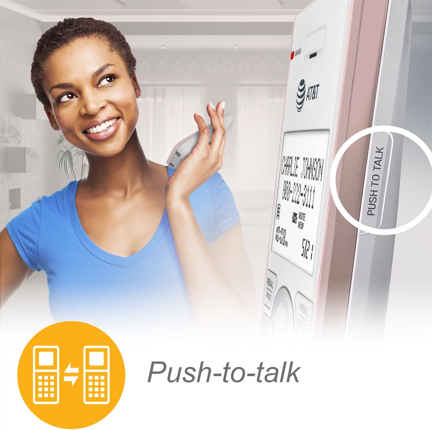 AT&T DECT 6.0 Expandable Cordless Phone with Answering System, Silver/Black with 3 Handsets