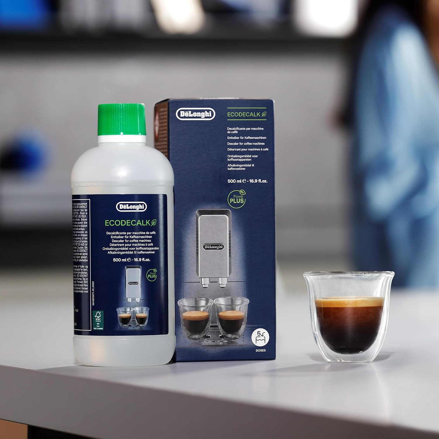 De'Longhi EcoDecalk Universal Descaler, for Coffee Machines 16.90 oz | Safe Formula, Universally Compatible, 15 Month Supply, Easy to Use