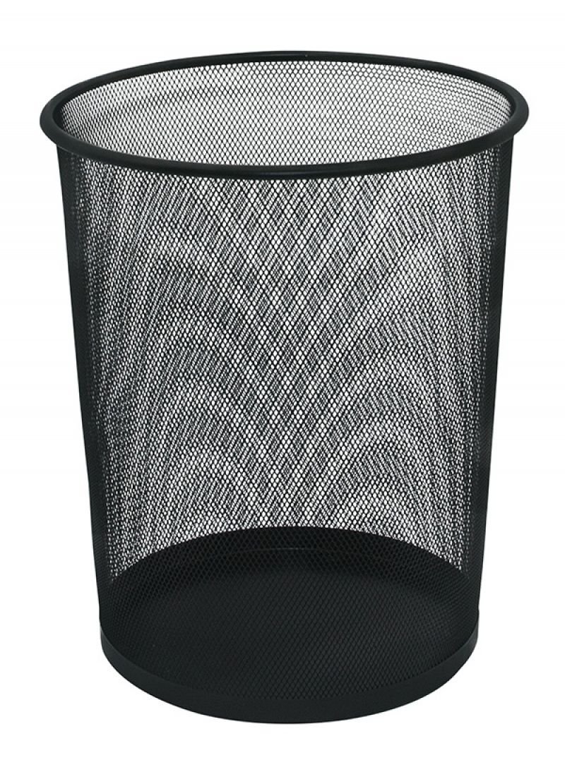 Q-Connect KF00871 Waste Paper Bin Metal Black Round 19 litres