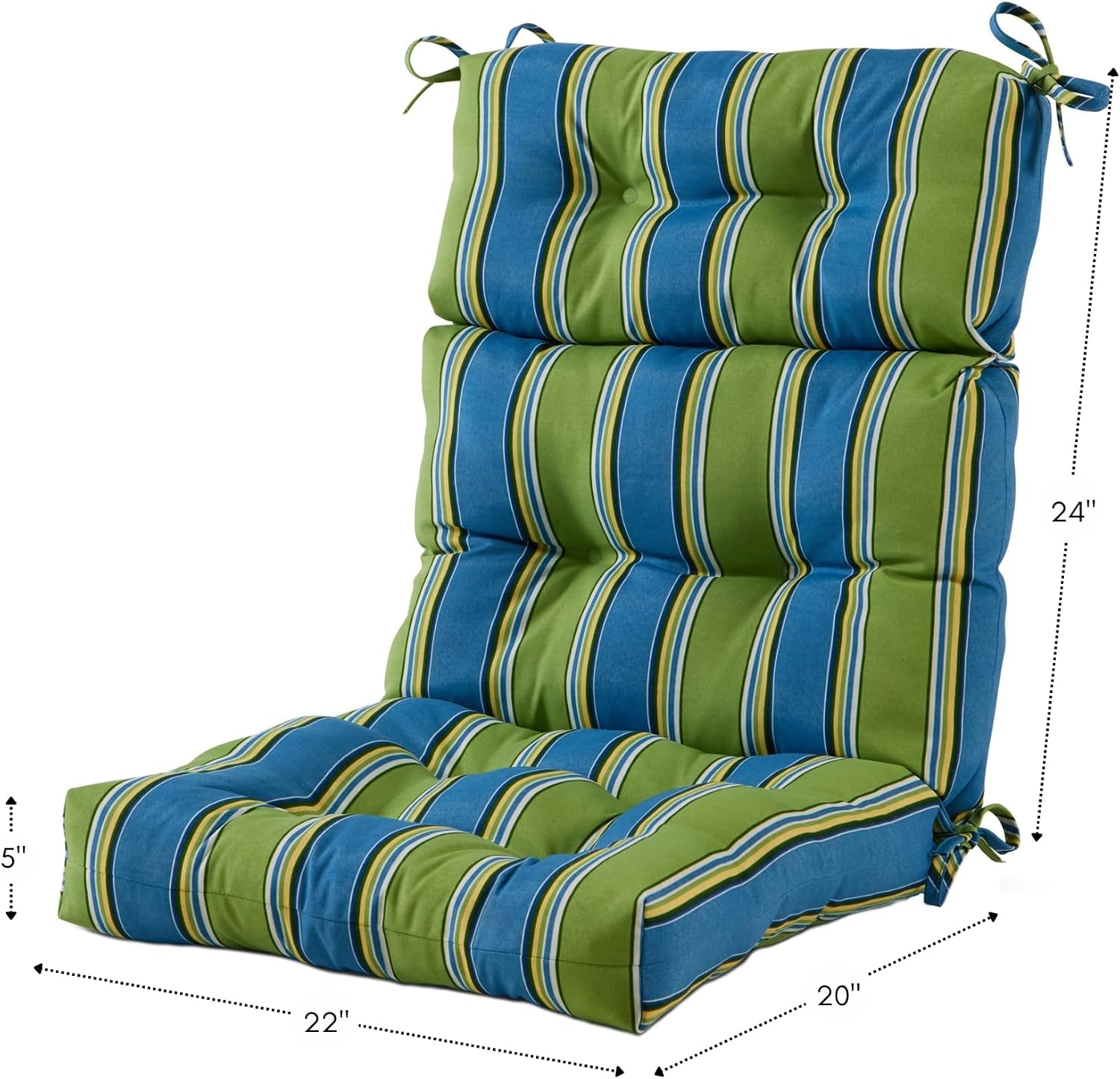 Greendale Home Fashions Outdoor 44x22-inch High Back Chair Cushions (Set of 2), Cement