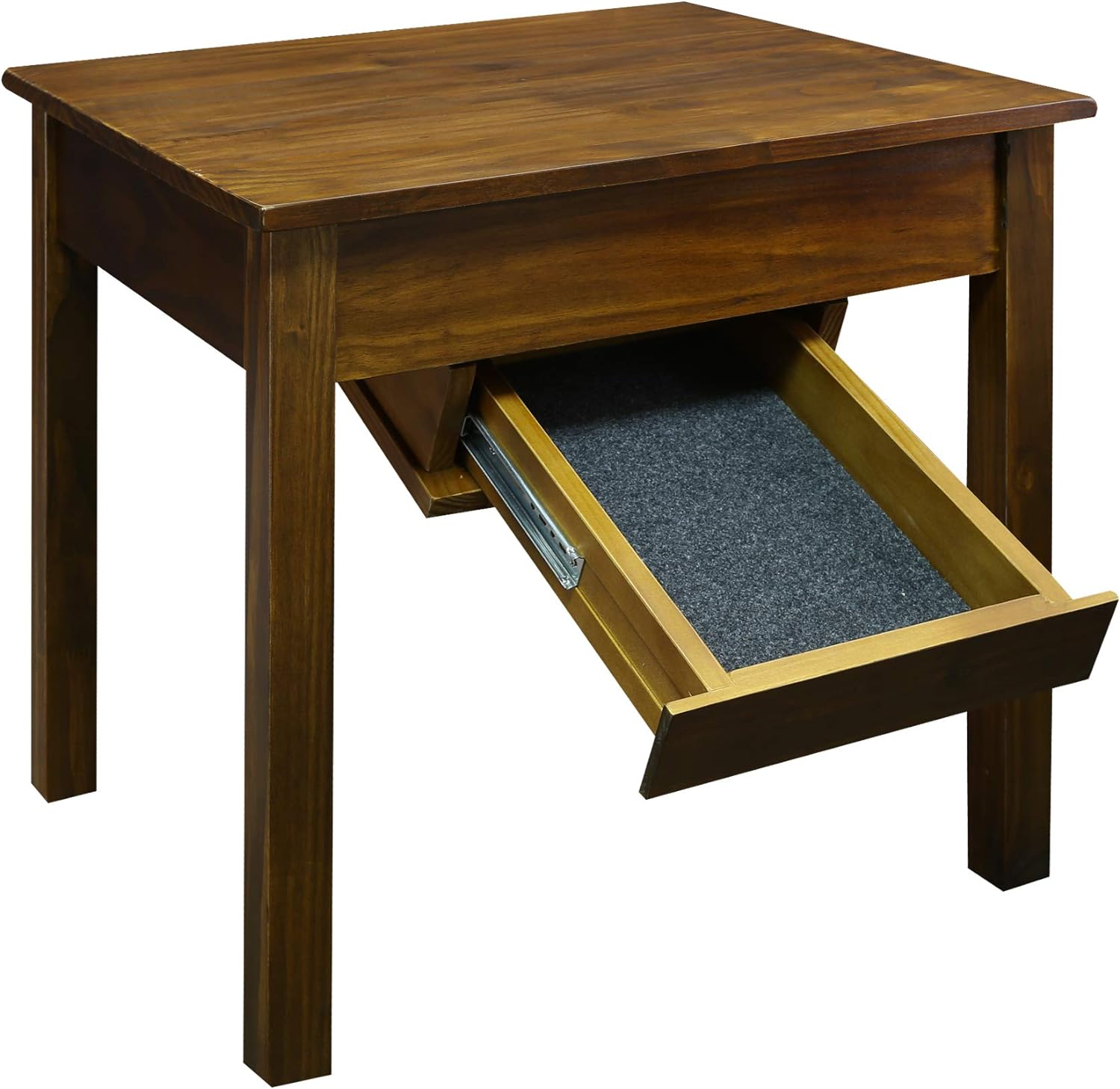 Casual Home 615-15 Kennedy End Table with Concealed Drawer, Concealment Furniture, Warm Brown