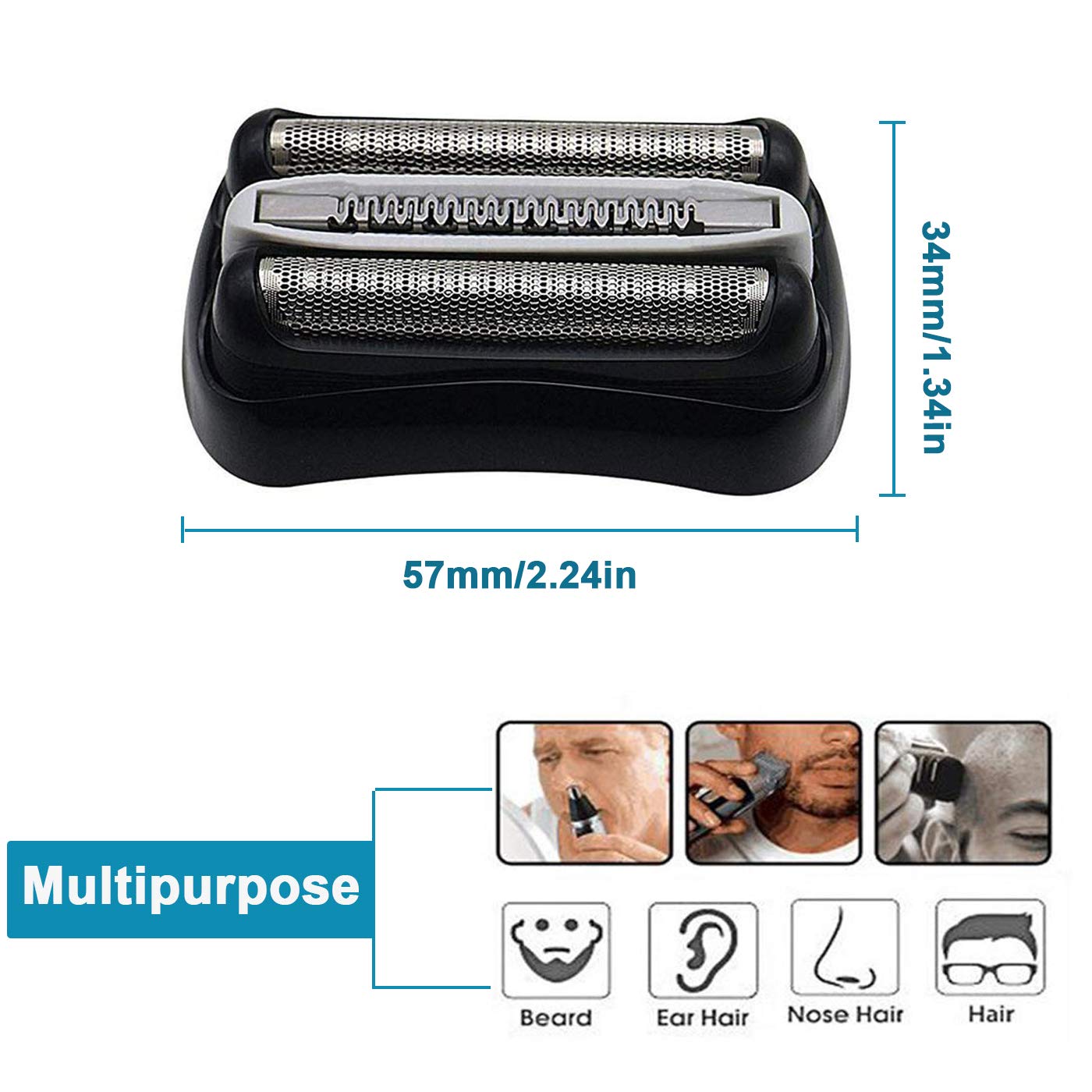 32B Series 3 Shaver Foil & Cutter Head Replacement Compatible with Braun