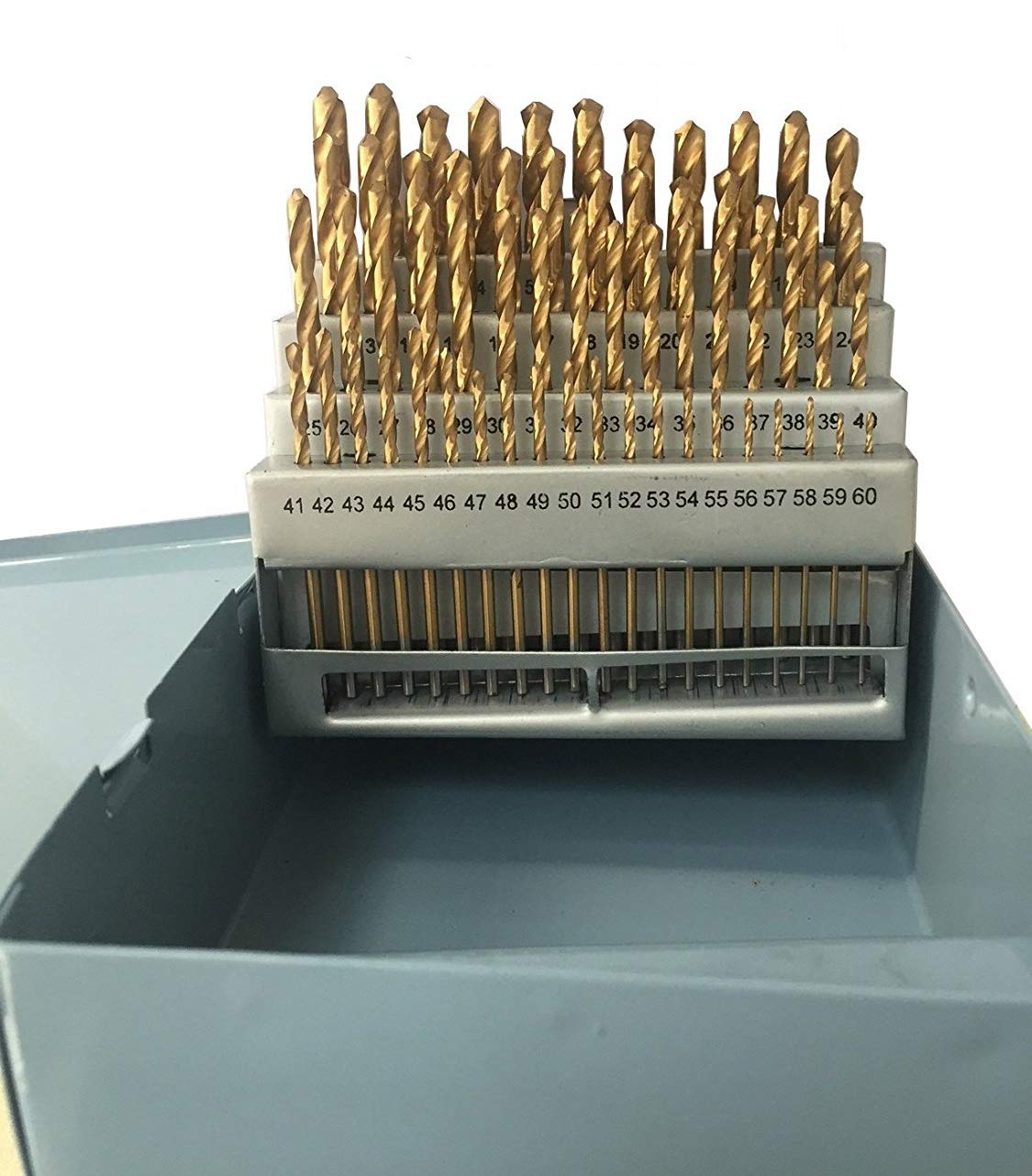 60Pc 1#-60# TiN Coated Drill Bit Set HSS Steel (0.228"-0.040") | A practical and affordable drilling bit, suitable for household use and DIY projects