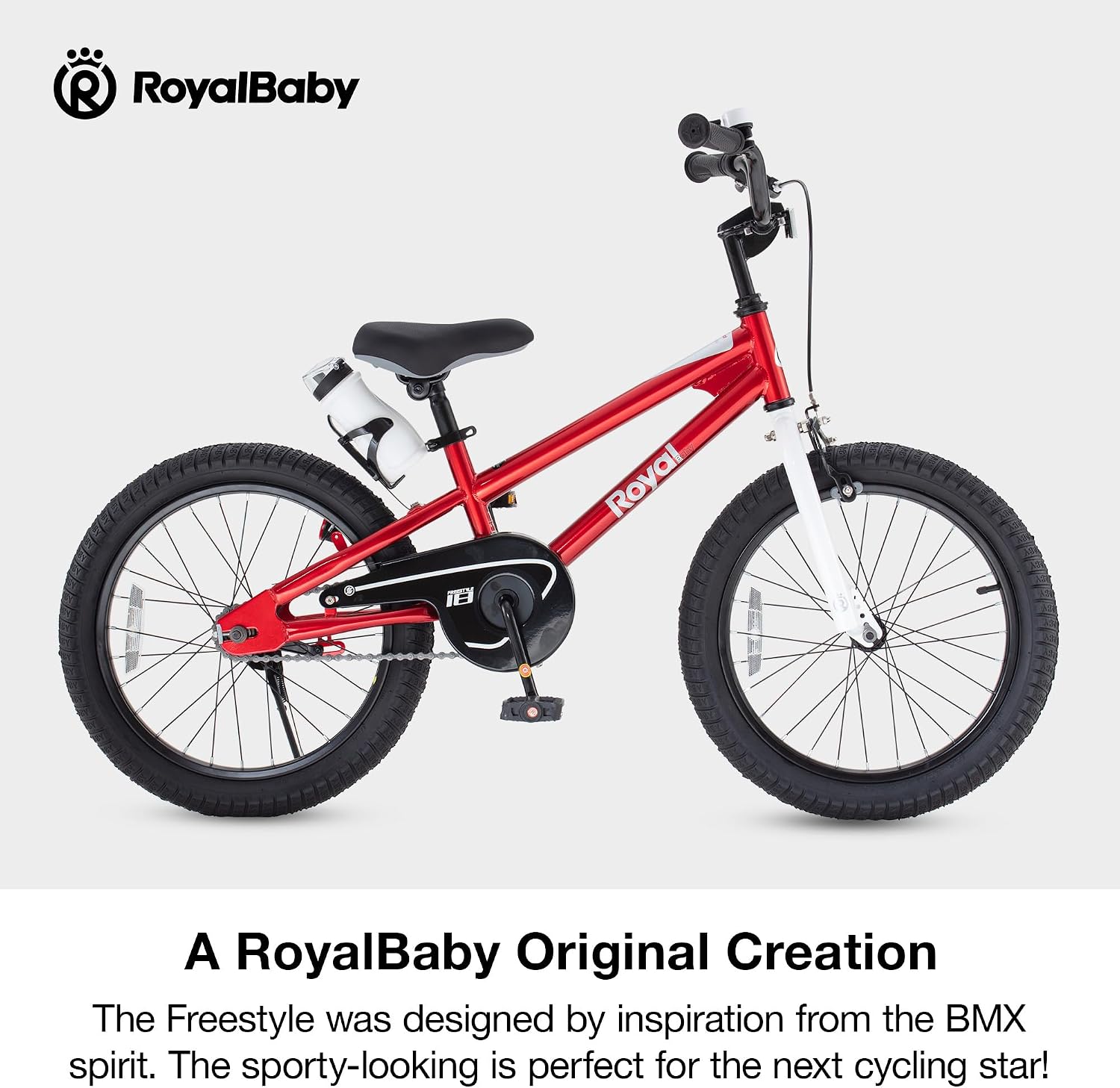 RoyalBaby Freestyle Kids Bike 12 14 16 Inch with Training Wheels, 18 Inch with Kickstand, Bicycle for Ages 3-10 Years Boys Girls