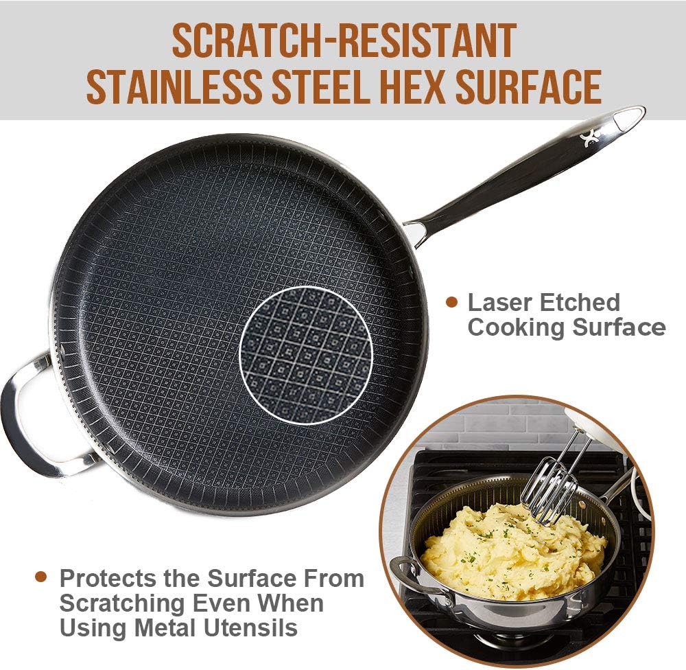 Copper Chef Titan Fry, 9.5 inch with 8 inch Pan, stainless-steel