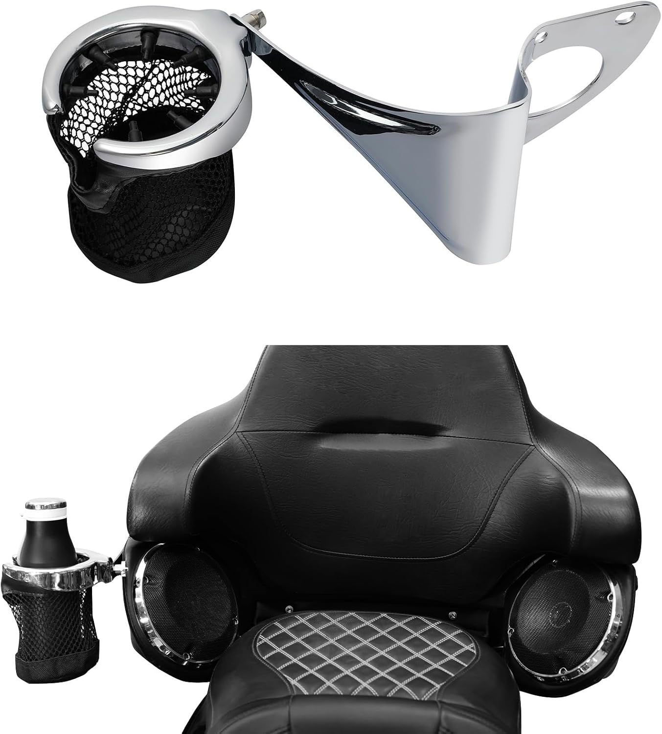Rear Passenger Drink Cup Holder Fit for Harley 2014-2025 | Motorcycle Cup Holder