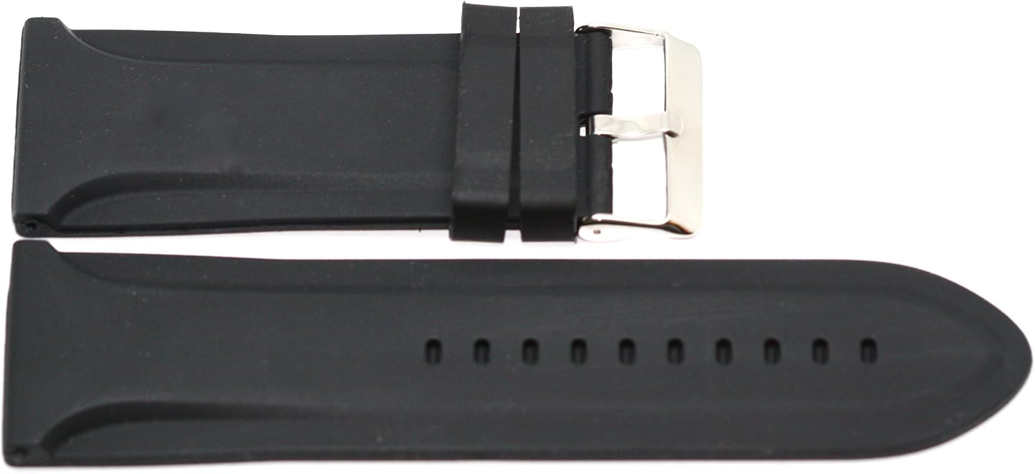 28MM Black Soft Jelly Rubber Silicone Sport Watch Band Strap FITS Invicta