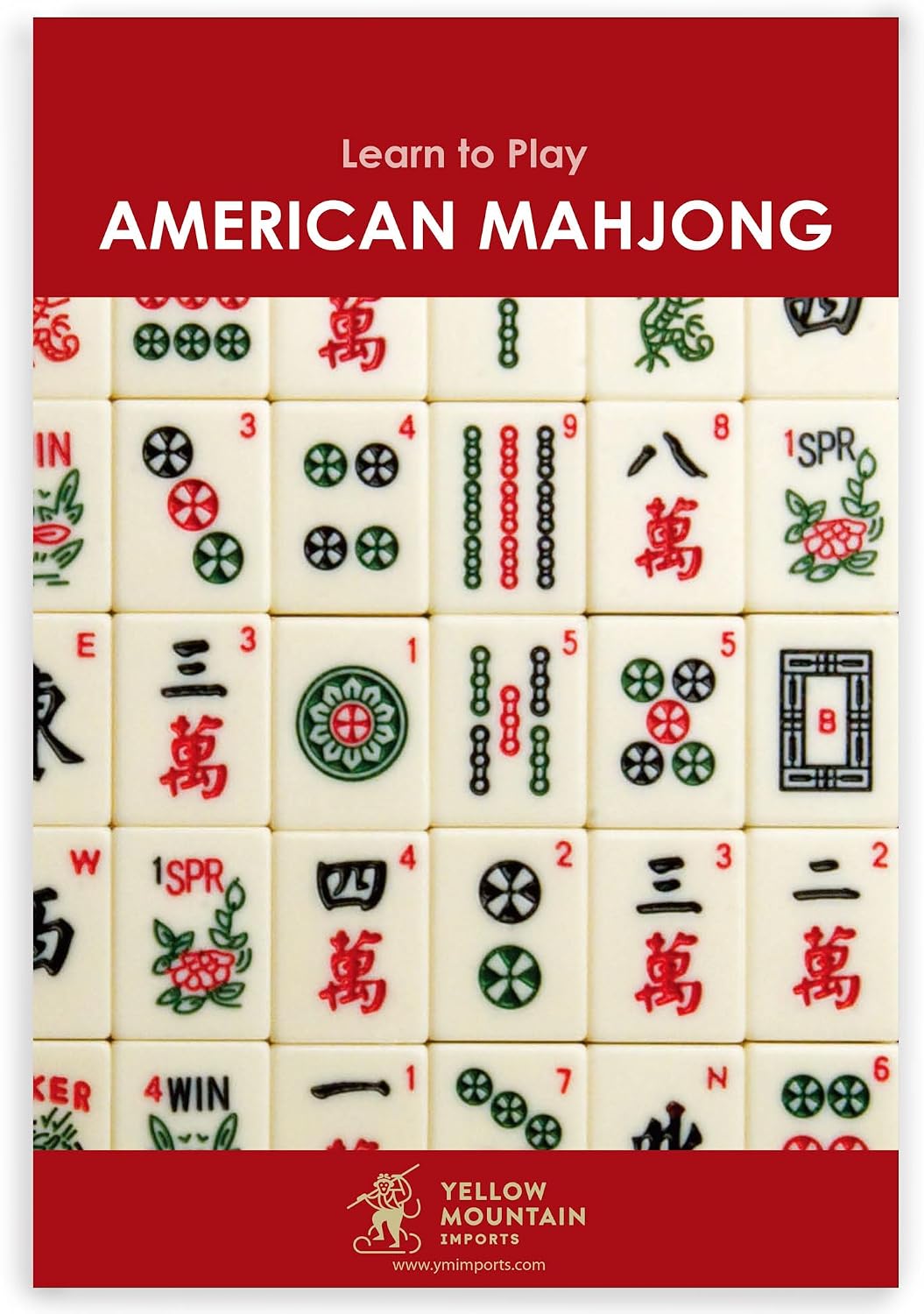 Yellow Mountain Imports American Mahjong Set, Mojave (Ivory) with Brown Soft Case, All-in-One Racks with Pushers, Wright Patterson Scoring Coins, Dice, & Wind Indicator